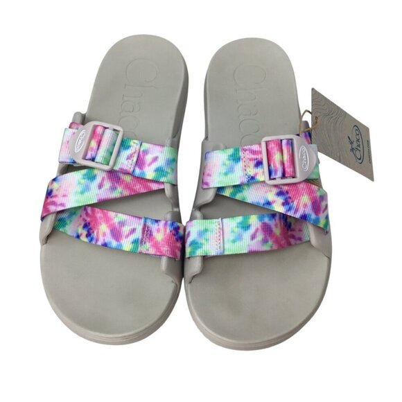 Chaco Chillos Slide Sandals NIB NEW Light Tie Dye Dyed Size 9 Comfort Walking - Picture 3 of 8